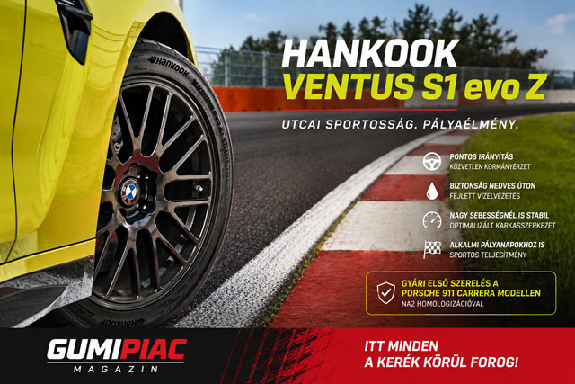 A Hankook Ventus S1 evo Z részletes szakértői bemutatása. Műszaki felépítés, fejlesztési filozófia, Porsche 911 Carrera NA2 homologizáció, független tesztek és gyakorlati felhasználási területek.