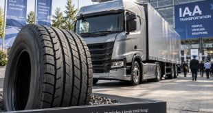 Hankook haszongépjármű-abroncs és modern nyerges vontató az IAA Transportation 2026 témájában